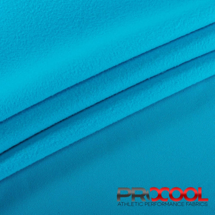 Introducing ProCool FoodSAFE® Medium Weight Soft Fleece Fabric (W-344) with Vegan in Aqua for exceptional benefits.