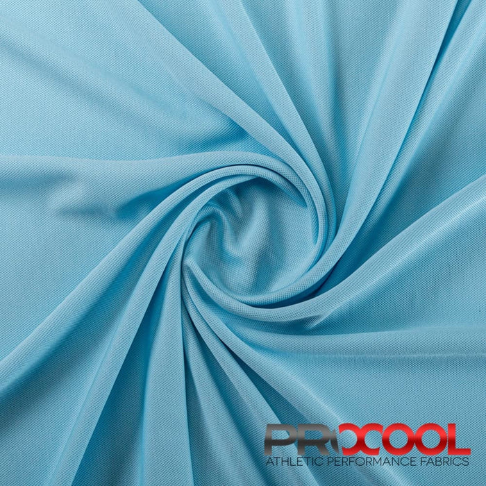 ProCool FoodSAFE® Medium Weight Pique Mesh CoolMax Fabric (W-336) in Baby Blue with HypoAllergenic. Perfect for high-performance applications. 