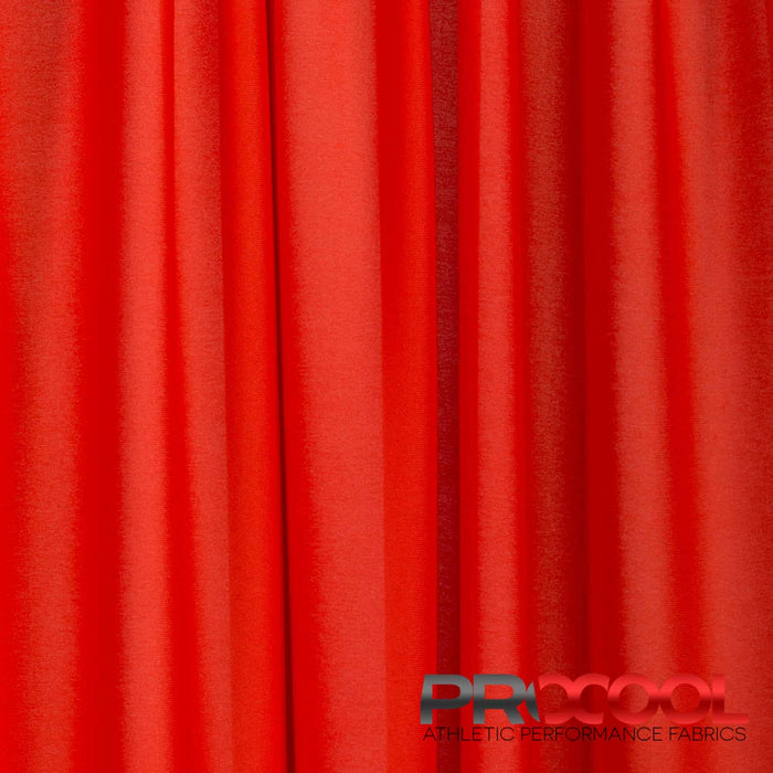 Choose sustainability with our ProCool® Performance Interlock Silver CoolMax Fabric (W-435-Rolls), in Wild Tomato is designed for HypoAllergenic