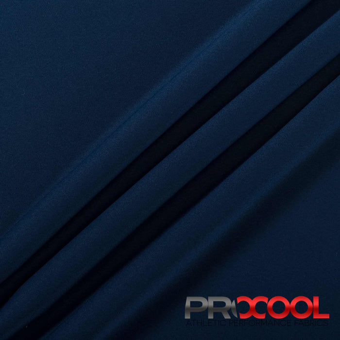 Choose sustainability with our ProCool® Performance Interlock CoolMax Fabric (W-440-Rolls), in Sports Navy is designed for Child Safe