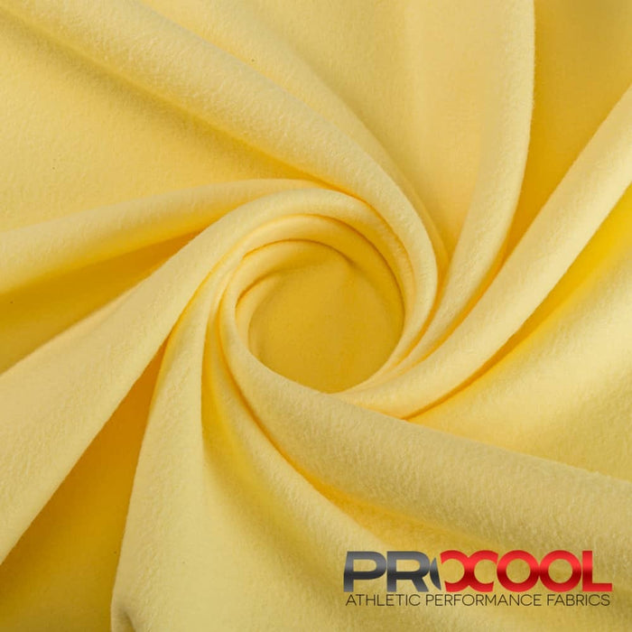 Meet our ProCool FoodSAFE® Medium Weight Soft Fleece Fabric (W-344), crafted with top-quality Child Safe in Baby Yellow for lasting comfort.