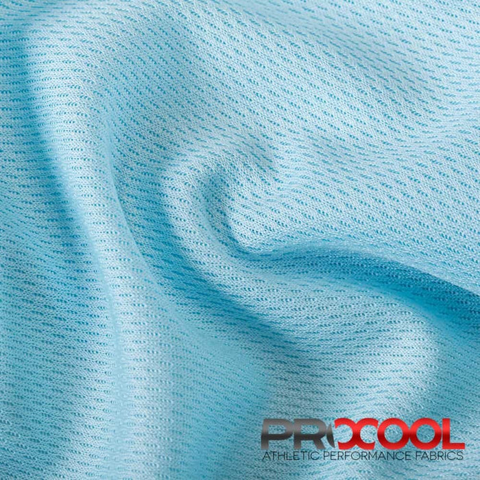 Discover the functionality of the ProCool® Dri-QWick™ Jersey Mesh CoolMax Fabric (W-434) in Baby Blue. Perfect for Bibs, this product seamlessly combines beauty and utility