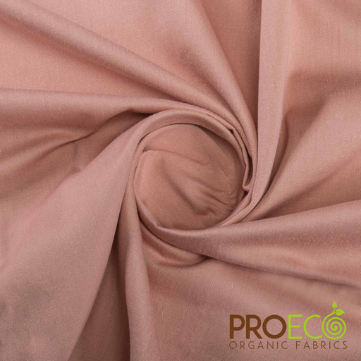 ProECO® Organic Cotton Twill Sateen Fabric Rosewood Used for Baby Clothes