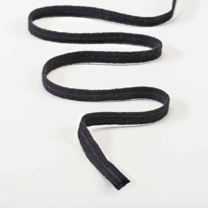 BLACK Flat Elastic 1/4 or 6mm Knitted Braided Strong Stretchy
