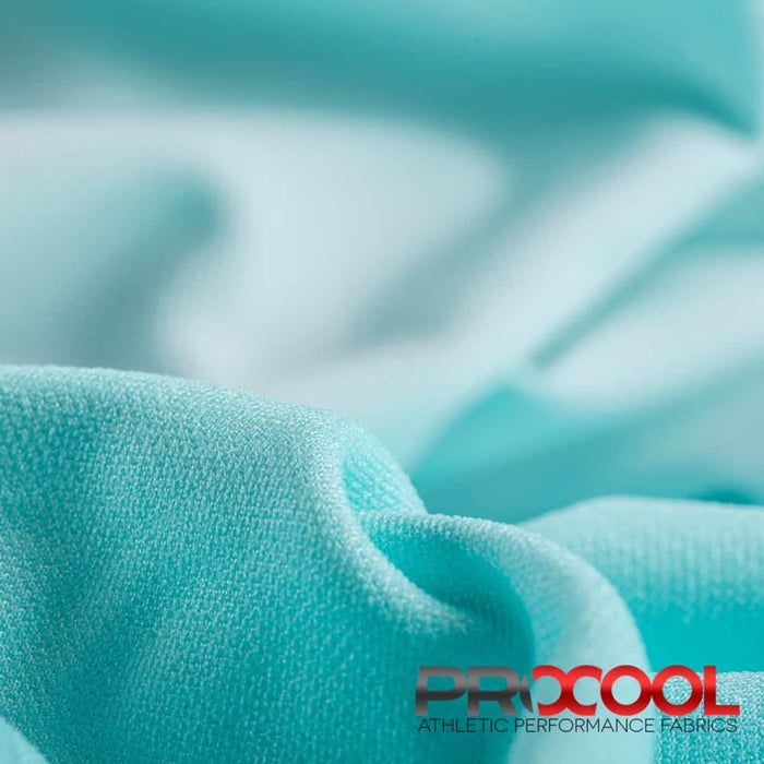 Experience the Stretch-Fit with ProCool FoodSAFE® Medium Weight Xtra Stretch Jersey Fabric (W-346) in Seaspray/White. Performance-oriented.