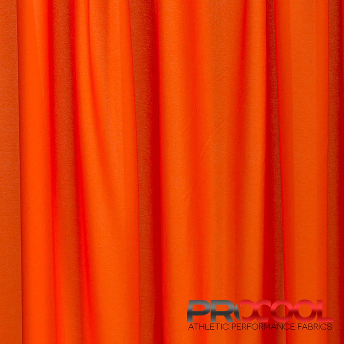 Choose sustainability with our ProCool® Performance Interlock Silver CoolMax Fabric (W-435-Yards), in Blaze Orange is designed for Latex Free