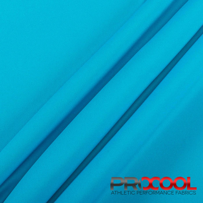 ProCool FoodSAFE® Lightweight Lining Interlock Fabric (W-341) with Stay Dry in Aqua. Durability meets design.