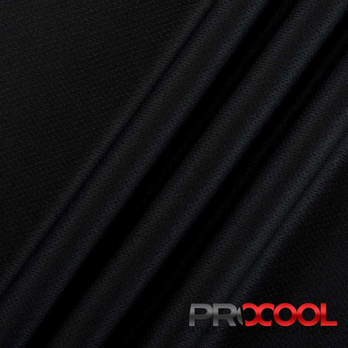 Experience the Vegan with ProCool FoodSAFE® Light-Medium Weight Supima Cotton Fabric (W-345) in Black. Performance-oriented.