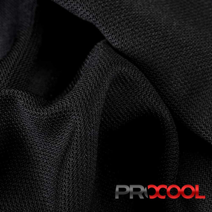 Experience the BPA Free with ProCool® Dri-QWick™ Sports Pique Mesh LITE CoolMax Fabric (W-289) in Black. Performance-oriented.