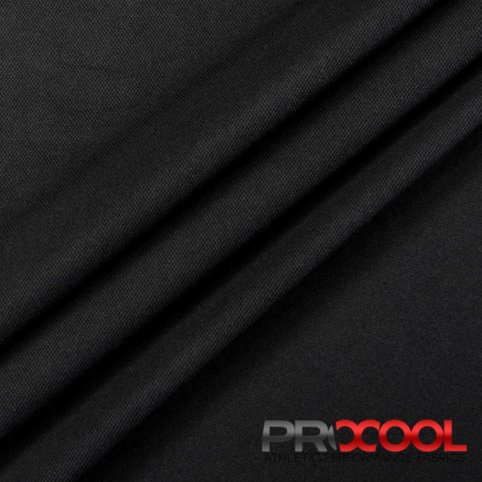 Introducing ProCool® Dri-QWick™ Sports Pique Mesh LITE CoolMax Fabric (W-289) with Vegan in Black for exceptional benefits.