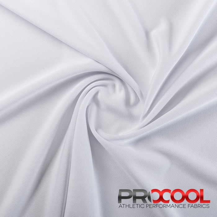ProCool® Dri-QWick™ Sports Pique Mesh LITE CoolMax Fabric (W-289) in Natural White with Latex Free. Perfect for high-performance applications. 