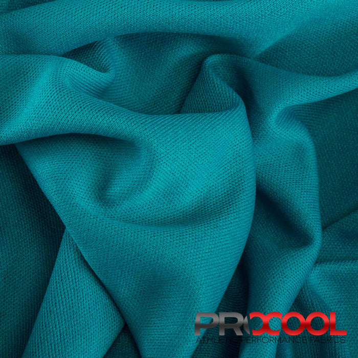 Experience the Stay Dry with ProCool FoodSAFE® Lightweight Lining Interlock Fabric (W-341) in Deep Teal. Performance-oriented.
