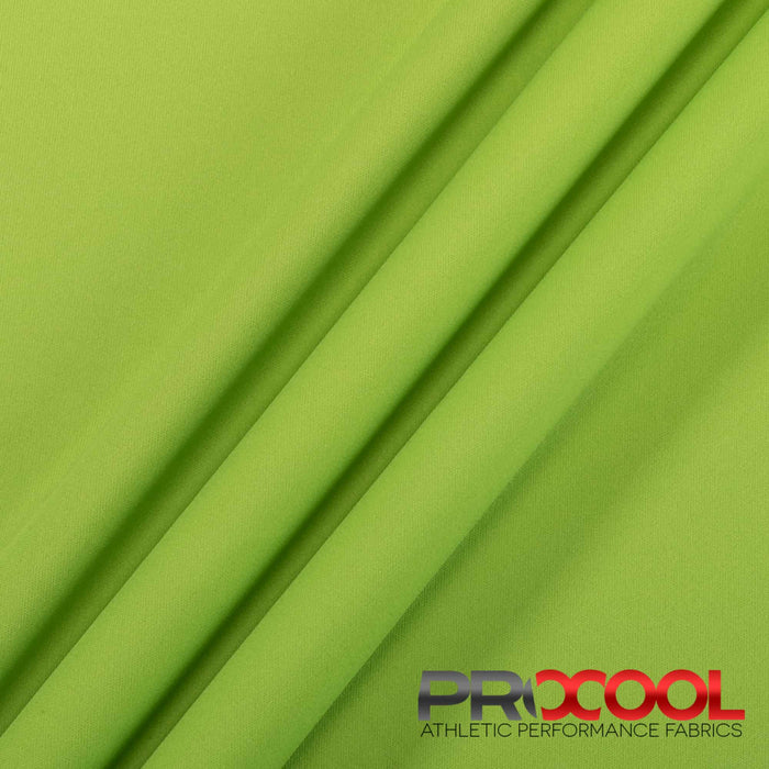 ProCool FoodSAFE® Lightweight Lining Interlock Fabric (W-341) in Lime Green is designed for Child Safe. Advanced fabric for superior results.