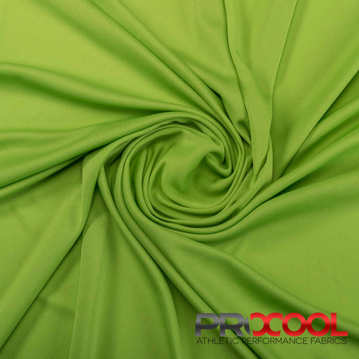 ProCool FoodSAFE® Lightweight Lining Interlock Fabric (W-341) in Lime Green, ideal for Period panties. Durable and vibrant for crafting.