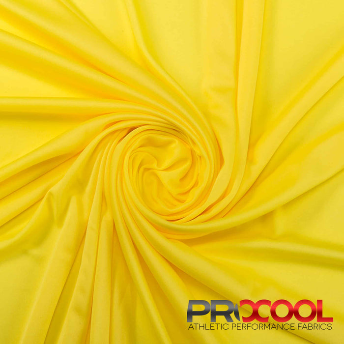 Stay dry and confident in our ProCool® Performance Interlock Silver CoolMax Fabric (W-435-Yards) with Latex Free in Citron Yellow