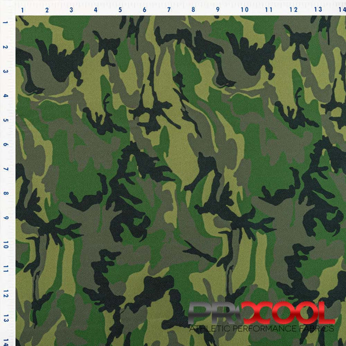 Stay dry and confident in our ProCool® Dri-QWick™ Sports Pique Mesh Print CoolMax Fabric  (W-620) with Vegan in Hunte Camo