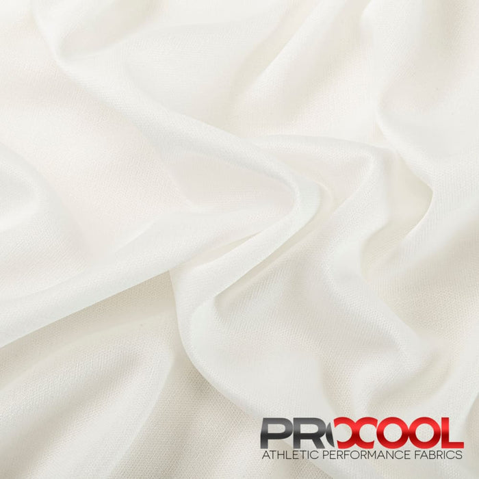 Introducing ProCool® Performance Interlock Silver CoolMax Fabric (W-435-Yards) with Child Safe in Natural White for exceptional benefits.