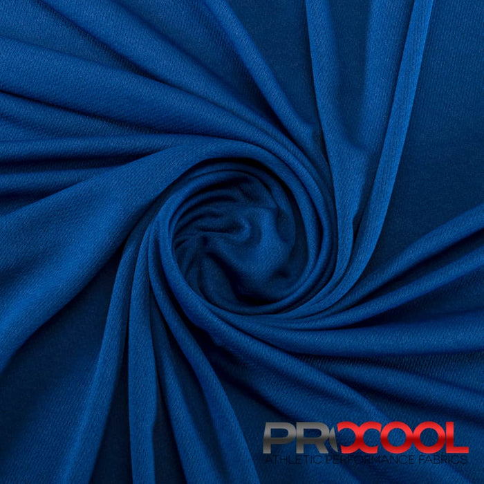 ProCool FoodSAFE® Light-Medium Weight Jersey Mesh Fabric (W-337) in Saturn Blue with Child Safe. Perfect for high-performance applications. 