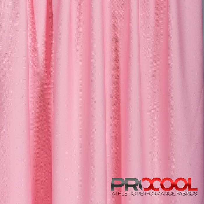 Craft exquisite pieces with ProCool® Dri-QWick™ Sports Pique Mesh Silver CoolMax Fabric (W-529) in Baby Pink. Specially designed for Short Liners. 