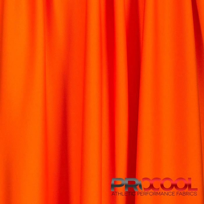 ProCool® Dri-QWick™ Sports Pique Mesh CoolMax Fabric (W-514) with Medium-Heavy Weight in Blaze Orange. Durability meets design.