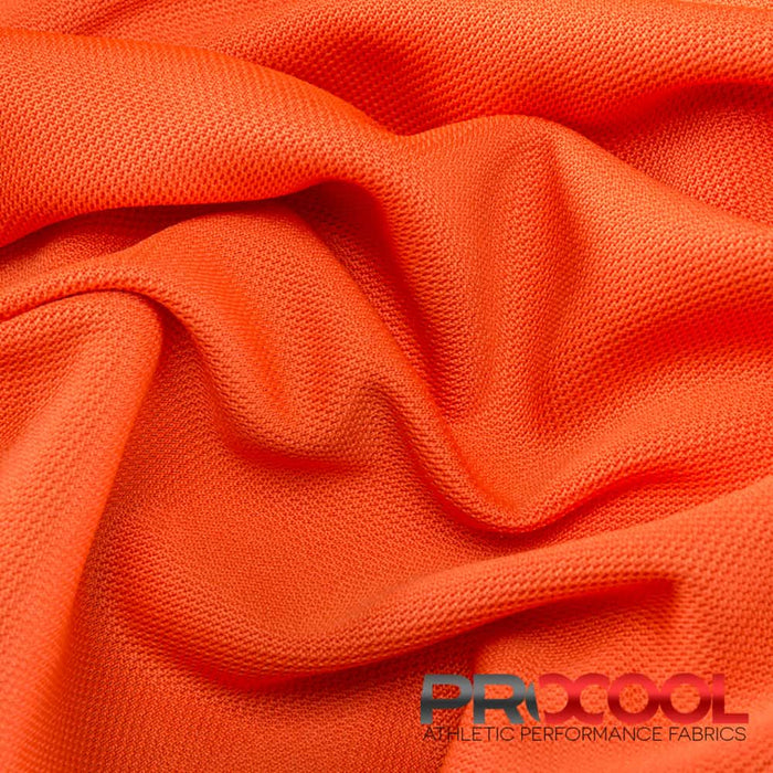 ProCool® Dri-QWick™ Sports Pique Mesh Silver CoolMax Fabric (W-529) in Blaze Orange is designed for BPA Free. Advanced fabric for superior results.