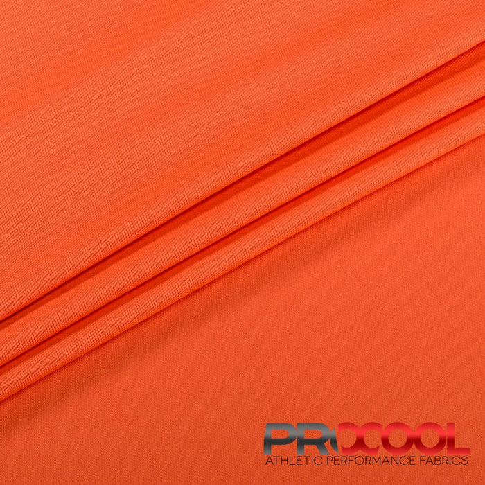 ProCool® Dri-QWick™ Sports Pique Mesh CoolMax Fabric (W-514) in Blaze Orange, ideal for Scrubs. Durable and vibrant for crafting.