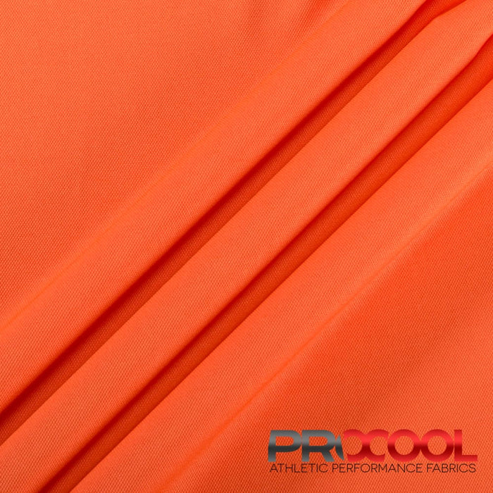ProCool FoodSAFE® Medium Weight Pique Mesh CoolMax Fabric (W-336) in Blaze Orange with Latex Free. Perfect for high-performance applications. 