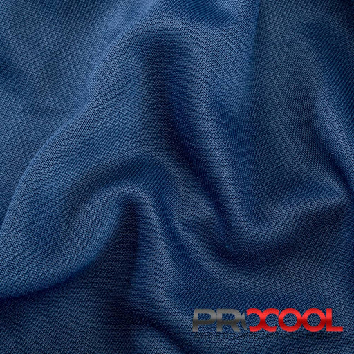 ProCool® Dri-QWick™ Sports Pique Mesh LITE CoolMax Fabric (W-289) in Steel Blue with Child safe. Perfect for high-performance applications. 