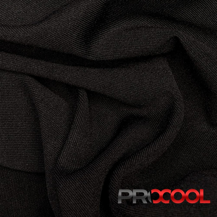Choose sustainability with our ProCool FoodSAFE® Medium Weight 360° Stretch Fabric (W-342), in Black is designed for HypoAllergenic