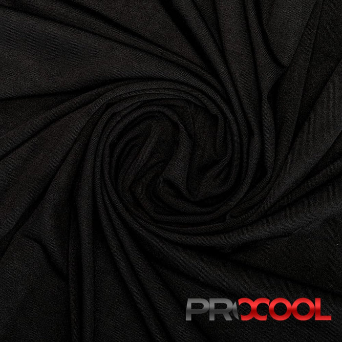 Experience the BPA Free with ProCool FoodSAFE® Medium Weight 360° Stretch Fabric (W-342) in Black. Performance-oriented.