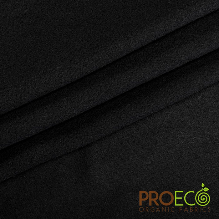 Bamboo Stretch Fleece - Black - Thread Count Fabrics