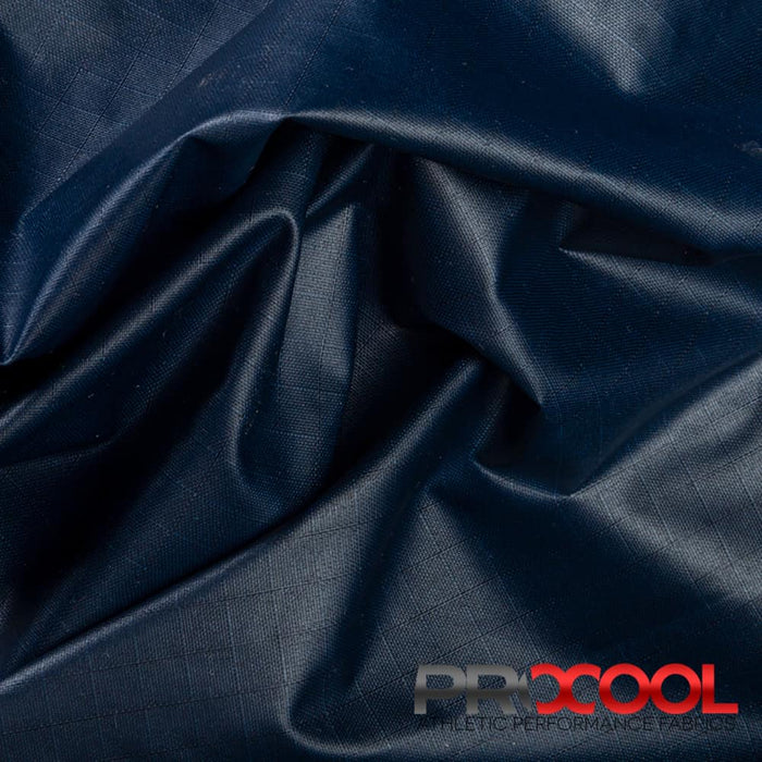 Luxurious ProCool MediPlus® Medical Grade Level 3 Barrier PolyNylon Fabric (W-585) in Medical Navy Blue, designed for Raincoats. Elevate your craft.