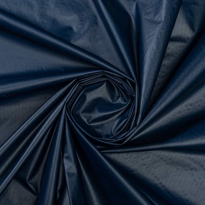 Nylon Ripstop Hydrophobic Fabric (W-325) in Navy with Vegan. Perfect for high-performance applications. 