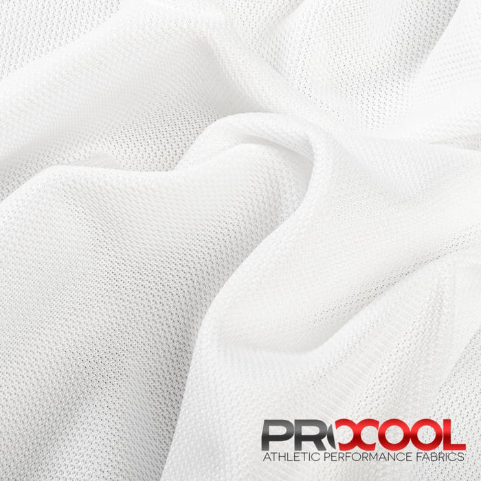 ProCool FoodSAFE® Medium Weight Pique Mesh CoolMax Fabric (W-336) in Natural White is designed for Child Safe. Advanced fabric for superior results.