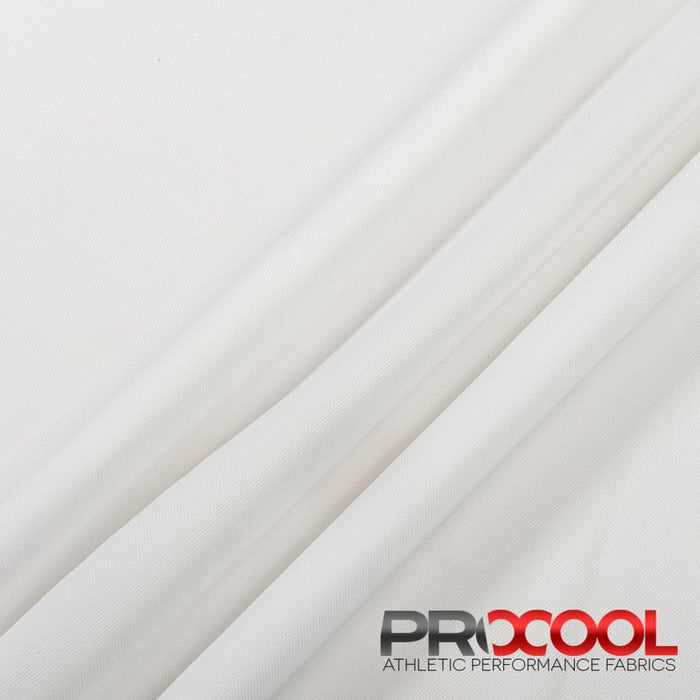 ProCool® Dri-QWick™ Sports Pique Mesh CoolMax Fabric (W-514) in Natural White is designed for Medium-Heavy Weight. Advanced fabric for superior results.
