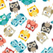 ProTEC® Stretch-FIT Fleece LITE Silver Print Fabric Hoot Hoot White Used for Silver Hankies