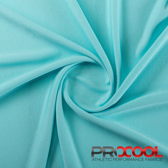 Experience the Child Safe with ProCool FoodSAFE® Medium Weight Pique Mesh CoolMax Fabric (W-336) in Seaspray. Performance-oriented.