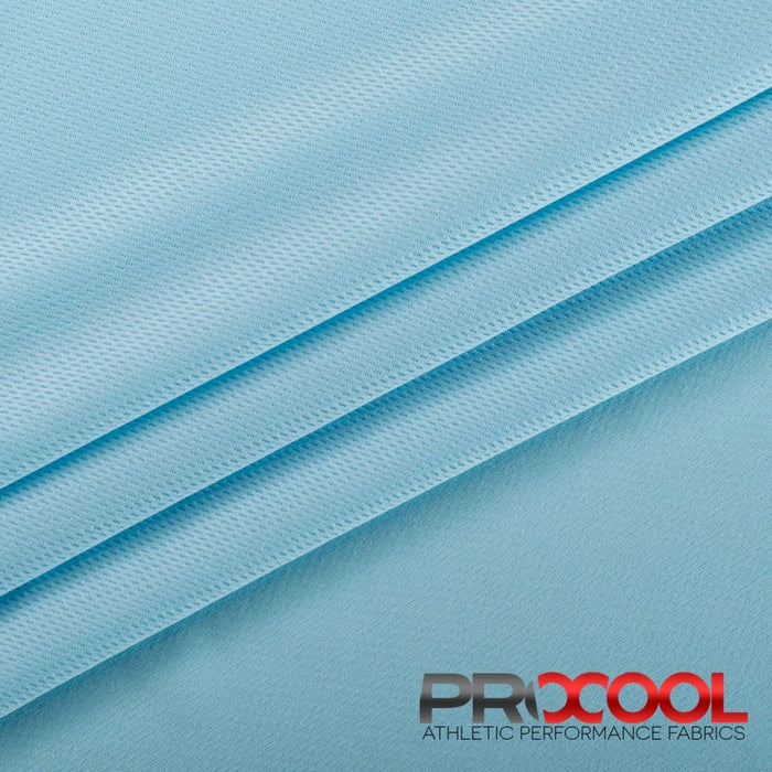 Craft exquisite pieces with ProCool® Dri-QWick™ Jersey Mesh CoolMax Fabric (W-434) in Baby Blue. Specially designed for Short Liners. 