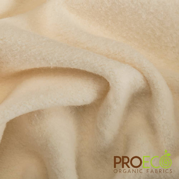 ProECO® Stretch-FIT Organic Cotton Fleece Silver Fabric Winter White Used for Handkerchiefs