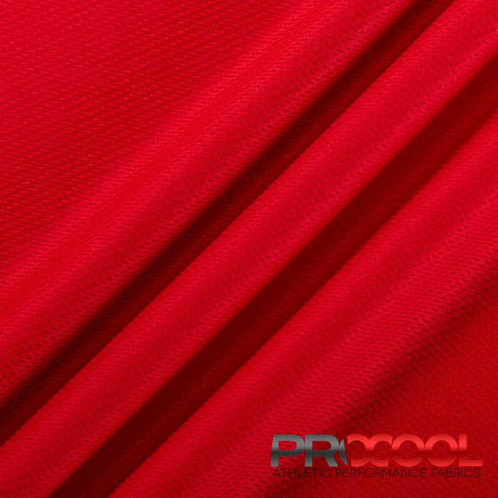 Experience the HypoAllergenic with ProCool FoodSAFE® Light-Medium Weight Jersey Mesh Fabric (W-337) in Red. Performance-oriented.