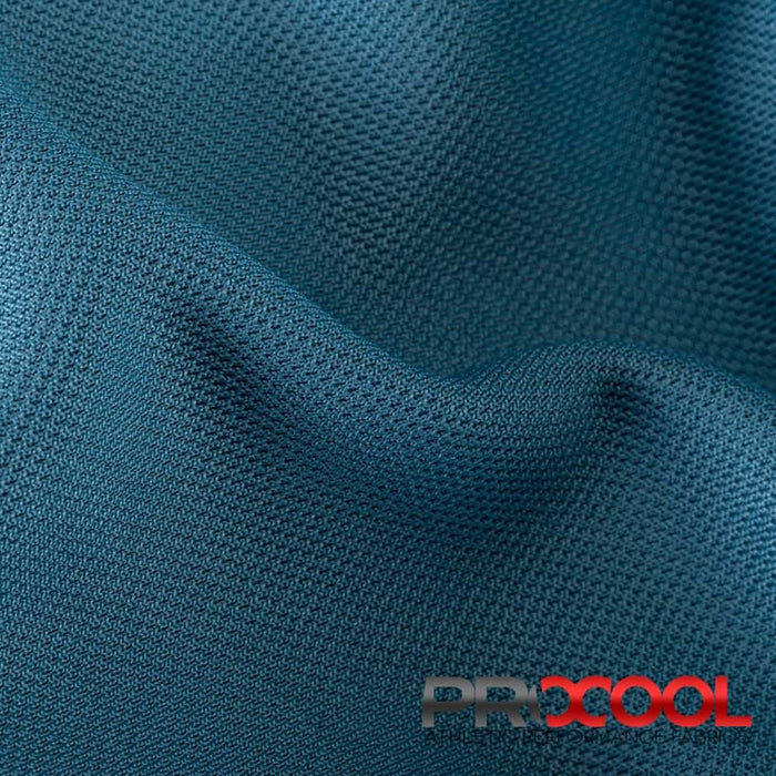 ProCool FoodSAFE® Medium Weight Pique Mesh CoolMax Fabric (W-336) in Denim Blue with HypoAllergenic. Perfect for high-performance applications. 