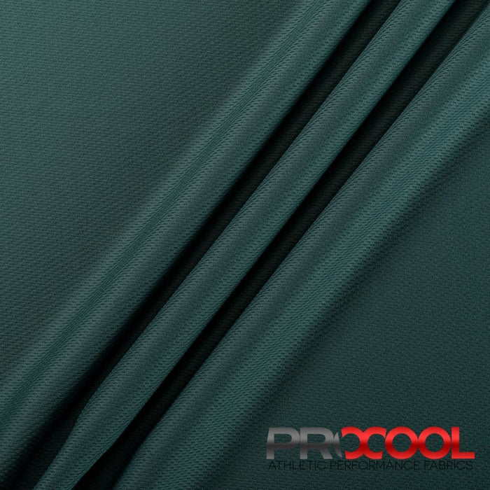 ProCool FoodSAFE® Light-Medium Weight Jersey Mesh Fabric (W-337) in Deep Green with Child Safe. Perfect for high-performance applications. 