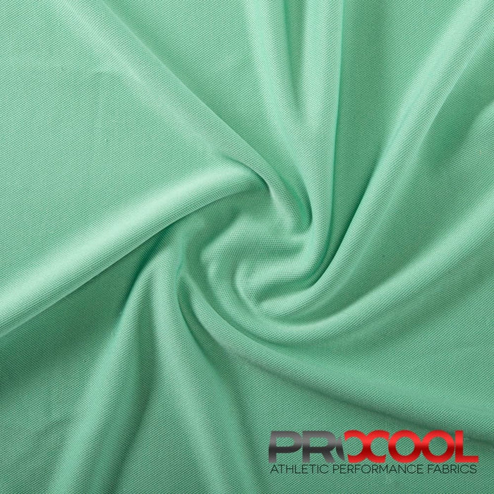 ProCool FoodSAFE® Medium Weight Pique Mesh CoolMax Fabric (W-336) in Medical Green with Child Safe. Perfect for high-performance applications. 