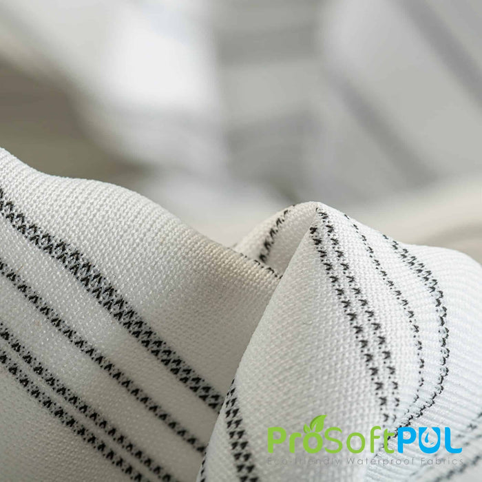 ProSoft REPREVE® Waterproof 1 mil Eco-PUL™ Fabric White Stripes Mix Used for Snow pants