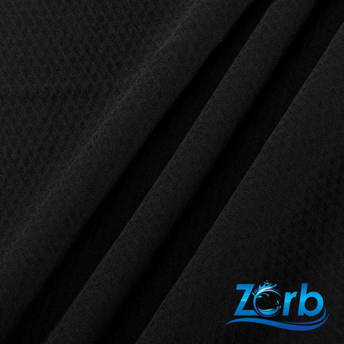 Zorb® Fabric: 3D Stay Dry Dimple LITE Fabric Black