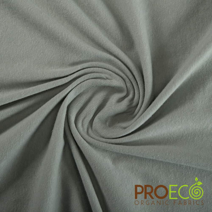 ProECO® Stretch-FIT Organic Cotton SHEER Jersey LITE Silver Fabric Crisp Sage Used for Shorts