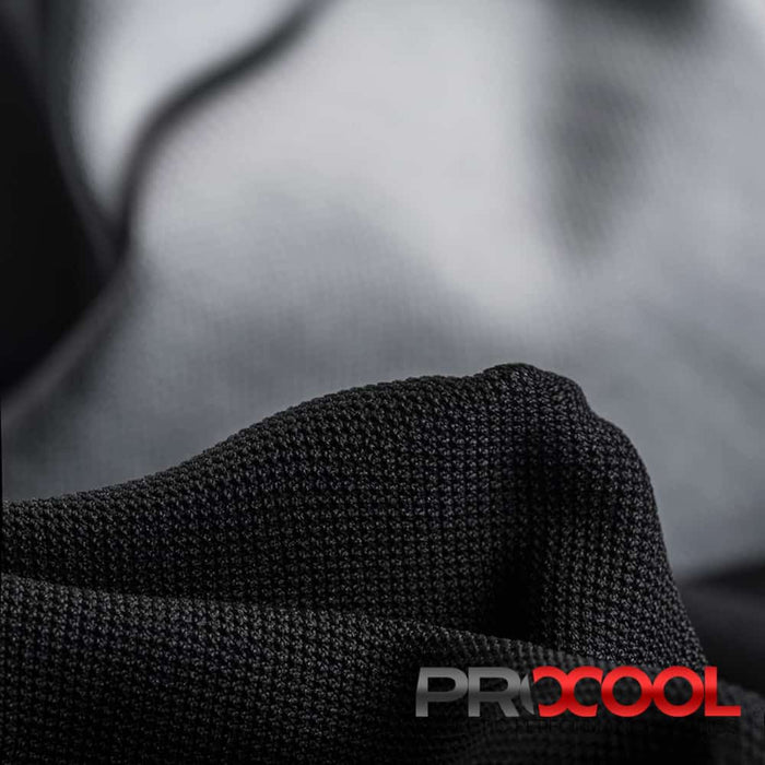 ProCool FoodSAFE® Medium Weight Xtra Stretch Jersey Fabric (W-346) with Breathable in Black/White. Durability meets design.