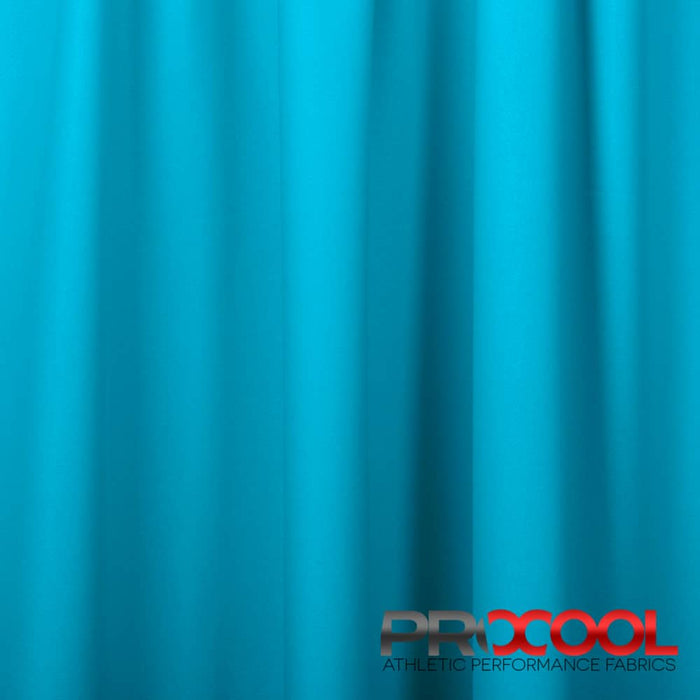 Discover the functionality of the ProCool® Performance Interlock Silver CoolMax Fabric (W-435-Rolls) in Aqua. Perfect for Cheer Uniforms, this product seamlessly combines beauty and utility