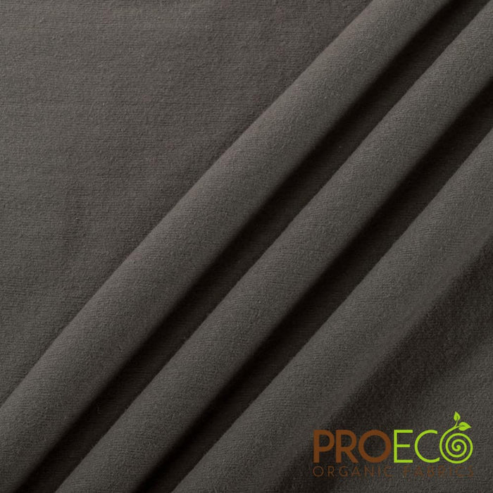 ProECO® Stretch-FIT Organic Cotton SHEER Jersey LITE Fabric Charcoal Used for Raincoats