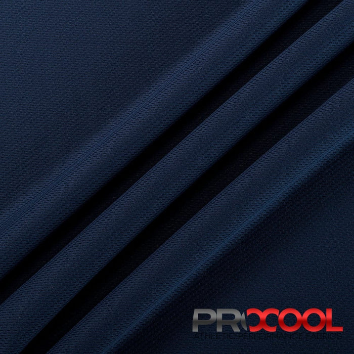 ProCool FoodSAFE® Light-Medium Weight Jersey Mesh Fabric (W-337) in Uniform Blue with Stay Dry. Perfect for high-performance applications. 
